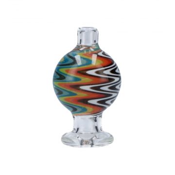 Glass Bubble Carb Cap with Zig-Zag Pattern - Front View