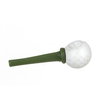 Glass Spoon Pipe – Golf Ball with Green Tee Stem 