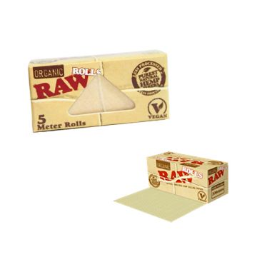 RAW Organic Rolls - Hemp Rolling Paper - Box of 24 rolls