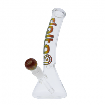 Delta 9 Glass - Bent Mini Beaker Ice Bong - Rasta Logo