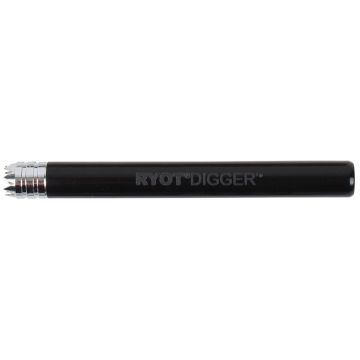Ryot - Acrylic One Hitter with Digger Tip - 3 inch - Solid Black