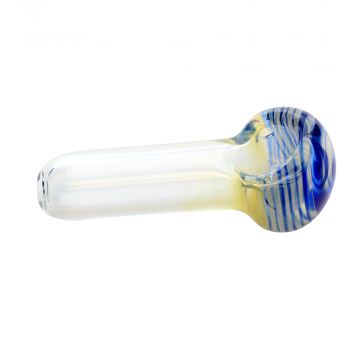 Mini Glass Spoon Pipe with Fumed Clear Glass and Colored Spiral | Blue