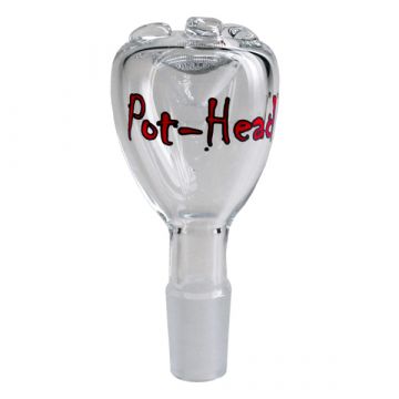 Pot-Head Glass Bong Bowl with Screen Clamps