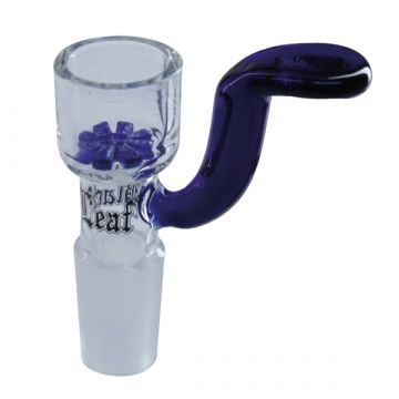 Black Leaf - Glass Slide Bowl with Built-In Blue Glass Disc Screen