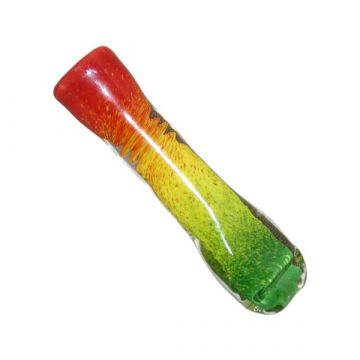 Glass Taster Pipe - Inside Out Bat - Color Frit - Rasta