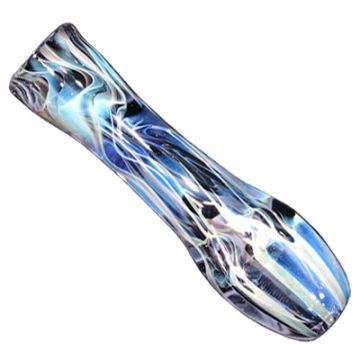 Glass Taster Pipe - Amethyst Glass with Silver Fume