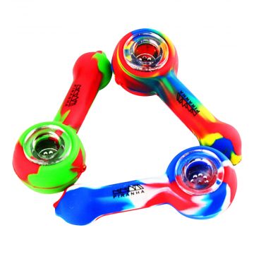 Piranha Silicone Hand Pipe with Glass Bowl