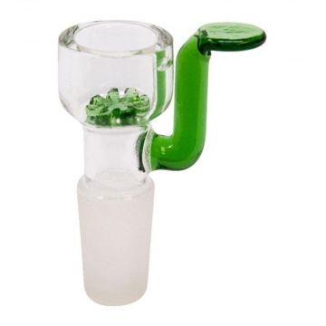 Glass Bowl with Honeycomb Screen and Long Handle | Green