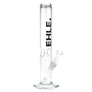 EHLE. Glass Ice Hole Straight Bong with Hexagonal Foot | 18.8 mm - Side View 1