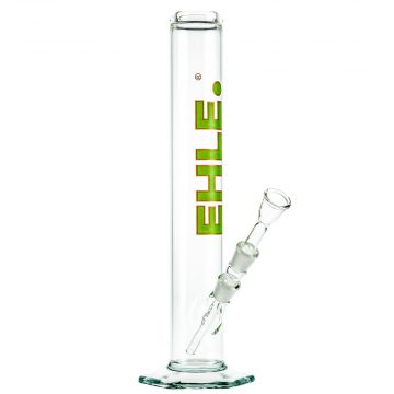 EHLE. Glass Straight Cylinder Bong 500ml | 14.5mm | Green - Side View 1