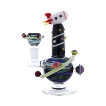 Empire Glassworks Rocket Ship Mini Bubbler - Side View 2