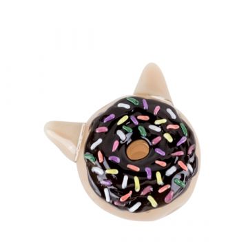 Empire Glassworks Glazed Kitty Donut Hand Pipe | Chocolate 