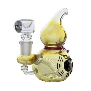 Empire Glassworks The Great Gourd Bubbler | Fire - Side View 1