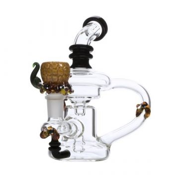 Empire Glassworks Mini Beehive Recycler Bubbler - Side View 1