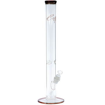 Envy Glass 18 Inch Straight Ice Bong with Colored Accents | 50 mm - Red - Side view 1