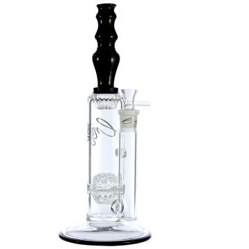 Envy Glass Straight Crater with Splash Full Worked Neck Bong - Black