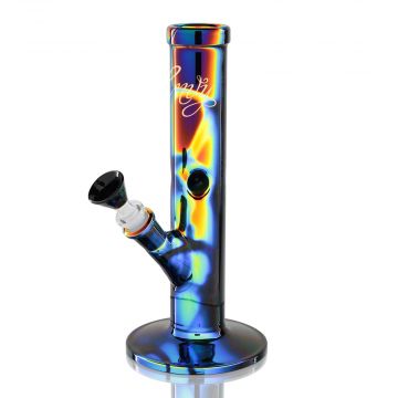 Envy Glass Dichroic Straight Tube Bong | Side view 1