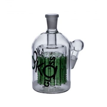 Vodka Glass Ash Catcher with 12-Arm Tree Perc | 14.5mm | Green
