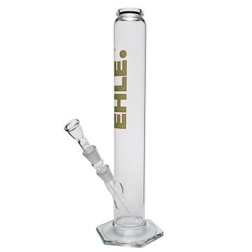 EHLE. Glass - Straight Cylinder Bong 1000ml - 18.8mm - Green logo