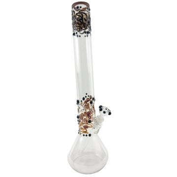 Beaker Based Bong -  Amber, Purple and Black