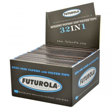 Futurola Kingsize Rolling Paper with Tips | White | Box with 26 Packs