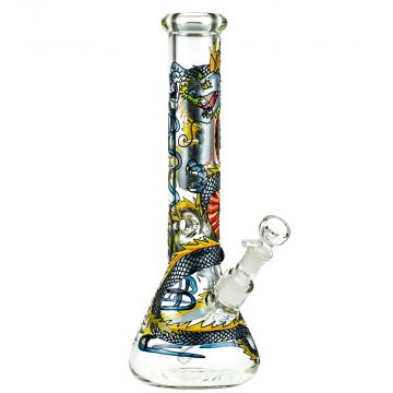 Grace Glass Art Series Dragon Beaker Ice Bong | 7mm - Side View 1