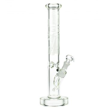 Grace Glass Straight Ice Bong with LED Light Unit - Side View 1