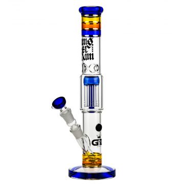 Grace Glass Hammer Series Amsterdam Straight Tree Perc Ice Bong | Blue | Side view 1