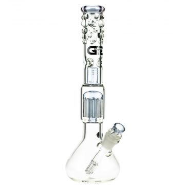 Grace Glass Beaker Ice Bong with 12-Arm Tree Perc | Purple - Side View 1