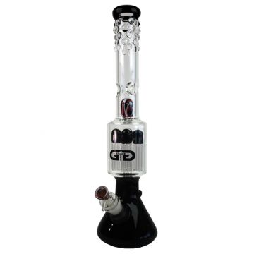 Grace Glass - Four 6-arm Perc Beaker Base 7mm Glass Bong - Black