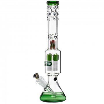 Grace Glass - Four 6-arm Perc Beaker Base 7mm Glass Bong - Green