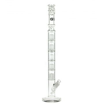 Grace Glass Straight Ice Bong with 5 x 10-Arm Tree Perc - Side View 1