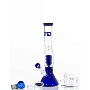 Grace Glass - Beaker Vapor Ice Bong with Spiral perc - Blue