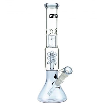 Grace Glass Beaker Base Spiral Perc Ice Bong | Purple - Side View 1