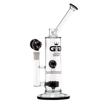 Grace Glass - Limited Edition Bong with HoneyComb Disc Perc & Stone Diffuser - Black Mario Bullet 