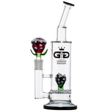 Grace Glass - Limited Edition Bong with HoneyComb Disc Perc - Red Mario Plant 