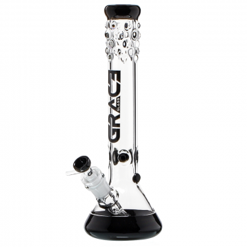 Grace Glass - Beaker Base 7mm Glass Bong - 40cm - Black