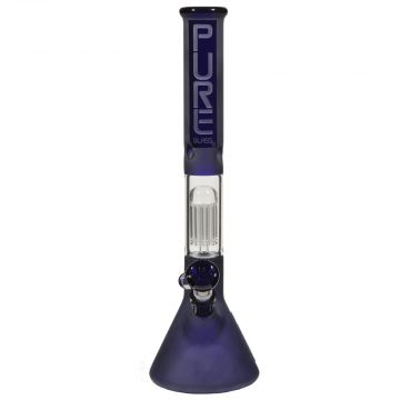 Pure Glass 10-arm Perc Beaker Base Bong - Blue Frosted