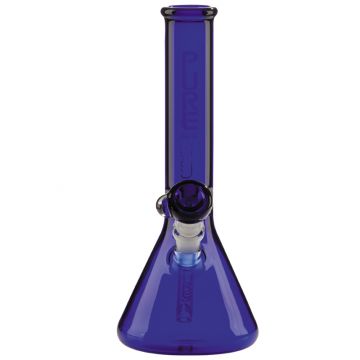Pure Glass Classic 4412 Beaker Base Bong - 12 Inch - 44mm - Blue