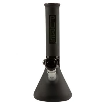 Pure Glass Classic 5012 Beaker Base Bong - 12 Inch - 50mm - Black Frosted