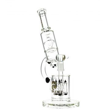 Tsunami Glass Microscope Quadruple Rocket and Dome Perc Bong | Clear 