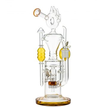 Tsunami Glass Showerhead Donut Recycler Bong | Amber 