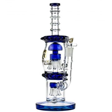 Tsunami Glass Jellyfish Bong with Double Sprinkler Perc | Blue 