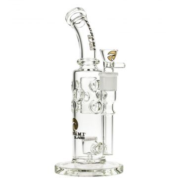 Tsunami Glass Swiss Perc Bong with HoneyComb Disc Perc | Clear - Side View 1