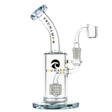 Tsunami Glass Showerhead Dab Rig | Purple - Side View 1