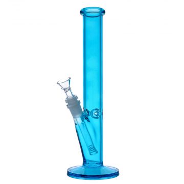  Straight Cylinder Neon Glass Ice Bong | Yellow | Side 1