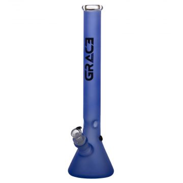 Grace Glass Pearl Beaker Ice Bong with 6 Shooter | Blue | side view 1