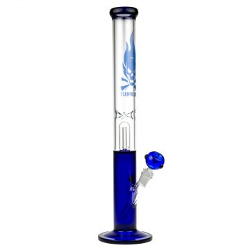 Black Leaf - Flaming Skull Dome Perc Ice Bong - Blue - Side View 1