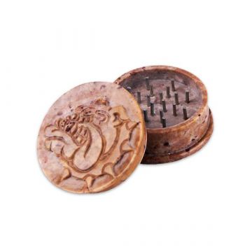 The Bulldog Amsterdam - Carved Stone Herb Grinder - 2 part