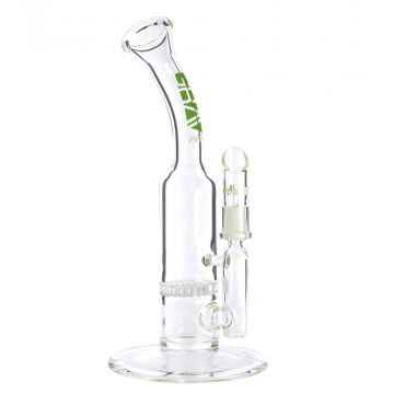 Grav Labs 8 Inch Flare Stemless Honeycomb Disc Vapor Bong - Green - Side view 1